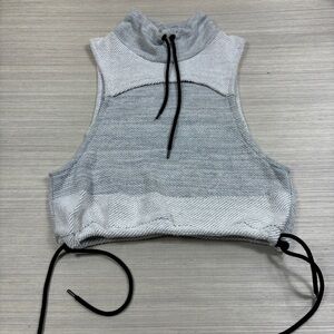 Free People Movement X-Small Women's Wrap It Up Vest Gray Drawstrings Sleeveless